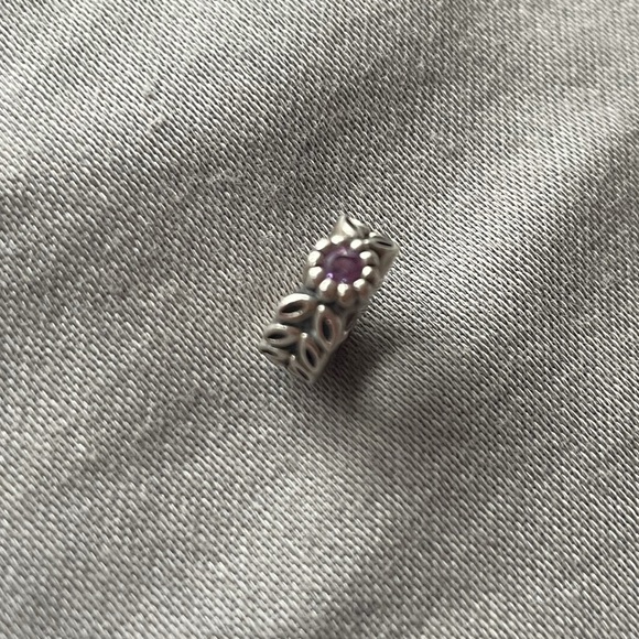 Pandora Retired Purple Floral Charm - Picture 5 of 6
